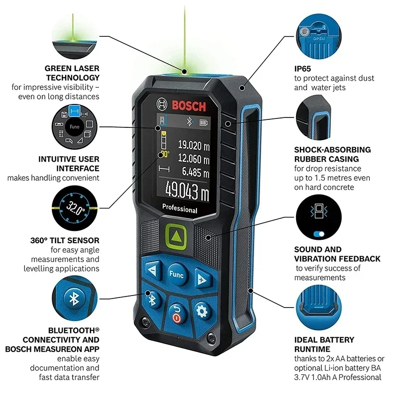 Télémètre laser Bosch GLM50-27 - Industrial Green Laser avis et prix