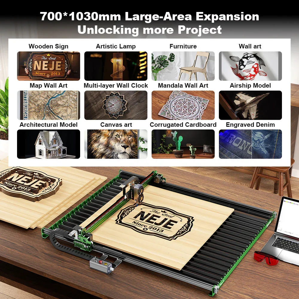 NEJE Max 4 V2 E80 24W haute vi - Industrial Laser Engraver For Wood avis et prix